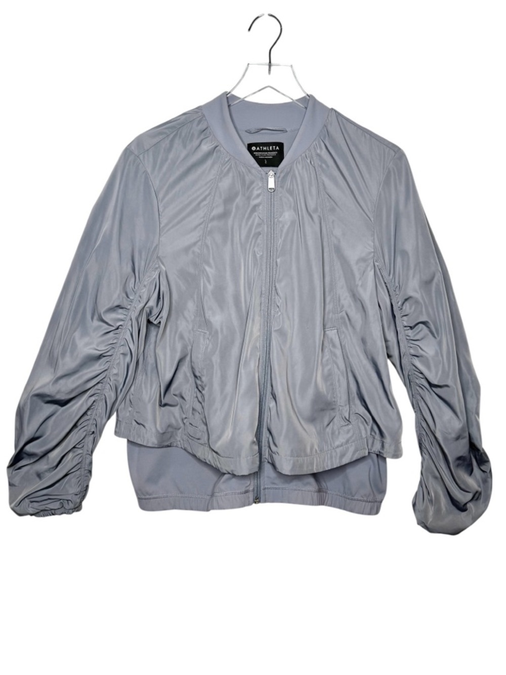 Athleta Wayfarer Gray Women’s Windbreaker Lifestyle Layered Jacket Sz L